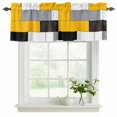 thumbnail image 2 of 2 Panels Yellow Grey Geometric Valance for Windows, Modern Black White Abstract Art Light Filtering Kitchen Curtains, Rod Pocket Window Treatment Curtain Valances for Living Room Bedroom, 60"x18", 2 of 9