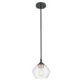 thumbnail image 1 of Harrow 1-Light Matte Black Pendant with Clear Glass Shade, 1 of 8