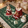 thumbnail image 5 of Moynesa 5'x7' Christmas Rug, Washable Non-Slip Area Rug, Soft Vintage Holiday Rug for Living Room, Dining Room, Bedroom Xmas Accent Carpet Indoor Christmas Decor, Green, 5 of 12