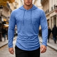 thumbnail image 4 of HAYIMI Men Solid Color Hooded Sweatshirt Casual Long Sleeve Comfortable Streetwear Soft Lined Warm Shirts Everyday Oversized Leisure Tops Streetwear, 4 of 6