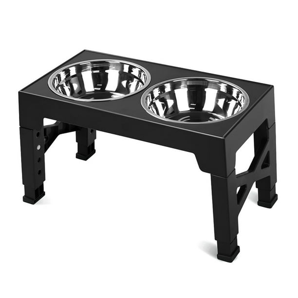 Elevated Dog Bowls with 2 Stainless Steel Dog Food Bowls, Adjusts to 5
