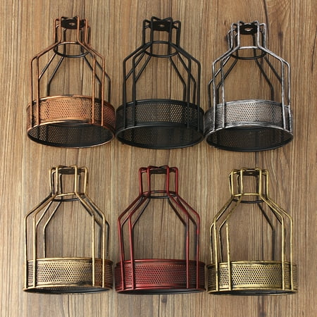 Ceiling Lighting Bar 140*200mm Iron Vintage Industrial Ceiling Light Fitting Pendant Lamp Bulb Fixture Cage Guard Bar Cafe Lampshade Cage ()