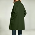 thumbnail image 5 of Womens Open Front Peacoat Wool Blend Notch Lapel Winter Coat with Pockets Casual Mid Length Daily Jackets Travel Vacation, 5 of 8
