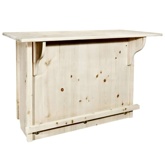 Homestead Collection Deluxe Bar with Foot Rail, Clear Lacquer Finish