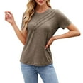thumbnail image 1 of Icvfdpl Shirts For Women Slim Fit Short Sleeve With Button Design Striped Pattern Top Casual Wear Dailywear Comfortable S, 1 of 5