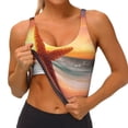 thumbnail image 4 of Xecao Starfish Sunset Sea Beach for Sports Bra with Removable Pads, Crop Tank Top Design, Women's Longline Sports Bra - Non-Wired -, 4 of 9