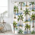 thumbnail image 4 of Summer Palm Trees Bathroom Shower Curtains with 12 Hooks Polyester Waterproof Shower Curtain for Stalls and Bathtubs Pastoral Botanical Tropical Plants Decorative Bathroom Curtain 36x72 Inches, 4 of 9