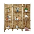 thumbnail image 5 of Fionafurn 6 Panel Room Divider,With 3 Display Shelves Detachable,Folding Privacy Wooden Screen,for Bedroom Living Room Office,Natural, 5 of 8
