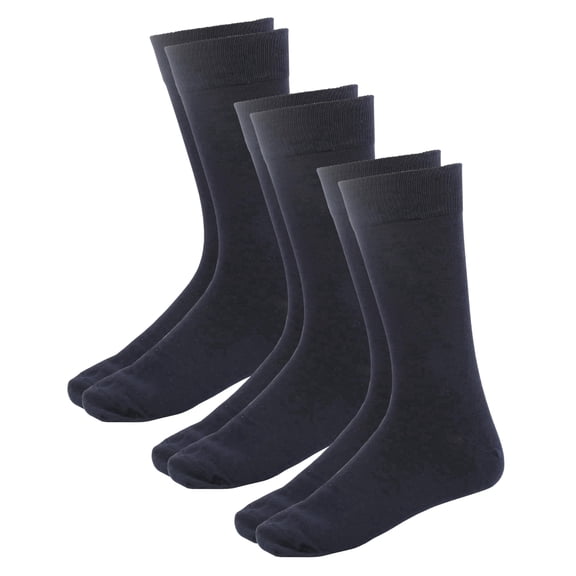 MANARC Men Women Cotton Dress Socks Soft Comfortable Durable Breathable 3 Pack Navy Blue.