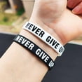 thumbnail image 6 of 6-Pack "Never Give Up" Motivational Silicone Wristbands | Inspirational Rubber Bracelets for Sports, Gym, Student Rewards, Team Gifts, 6 of 9