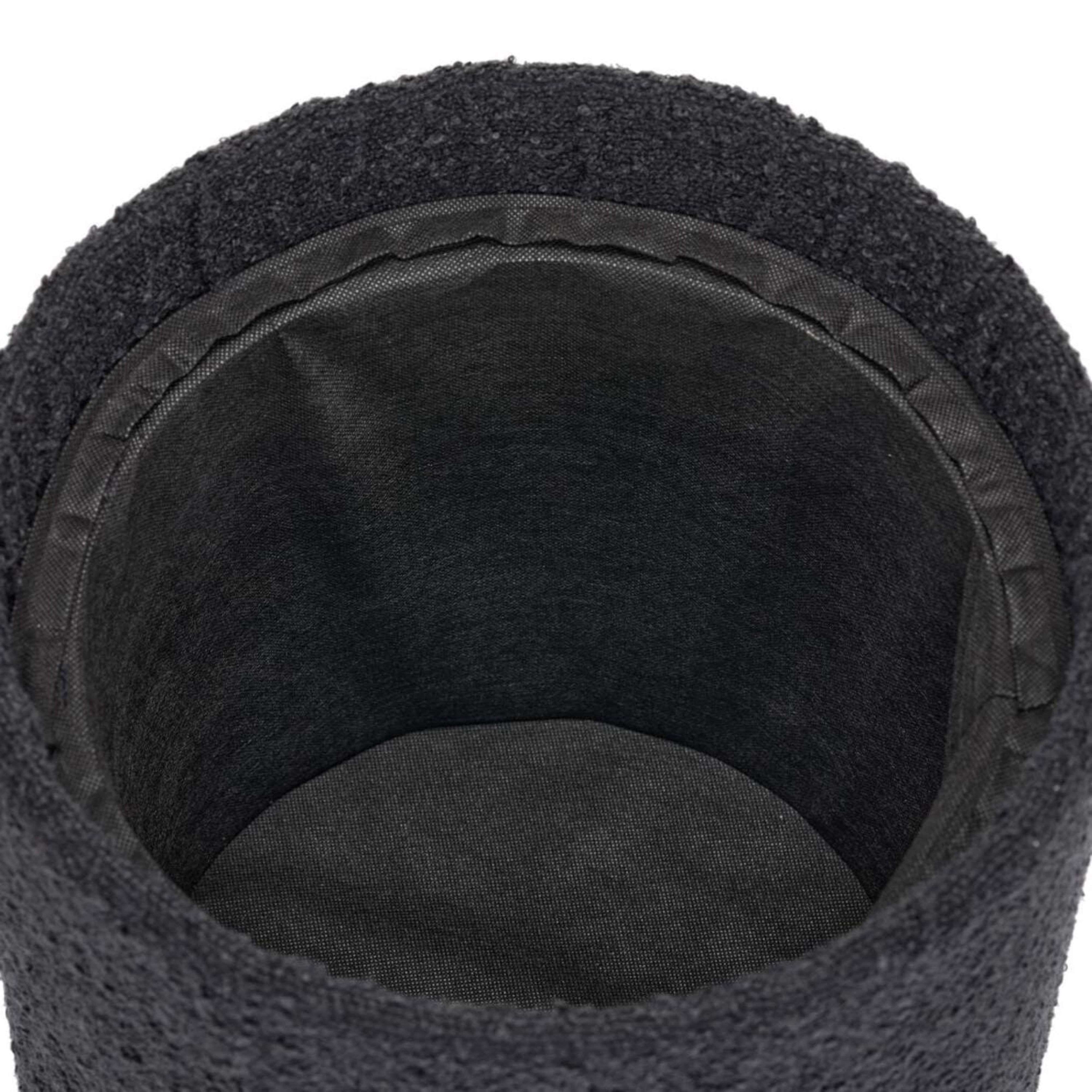 Aria Home Boucle Storage Ottoman Tufted Seating Accent 17" Round, Black