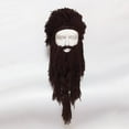 thumbnail image 4 of Teissuly Creative Barbarian Knit Beard Hat Funny Knit Hat Wig Beanie Hat Beard Facemask, 4 of 5