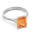 thumbnail image 3 of 2.50 Carat Emerald Cut Citrine Gemstone Trendy Bridal Ring for Ladies Solid 14K White Gold Size 7.5 by Diamond-Capitals, 3 of 8