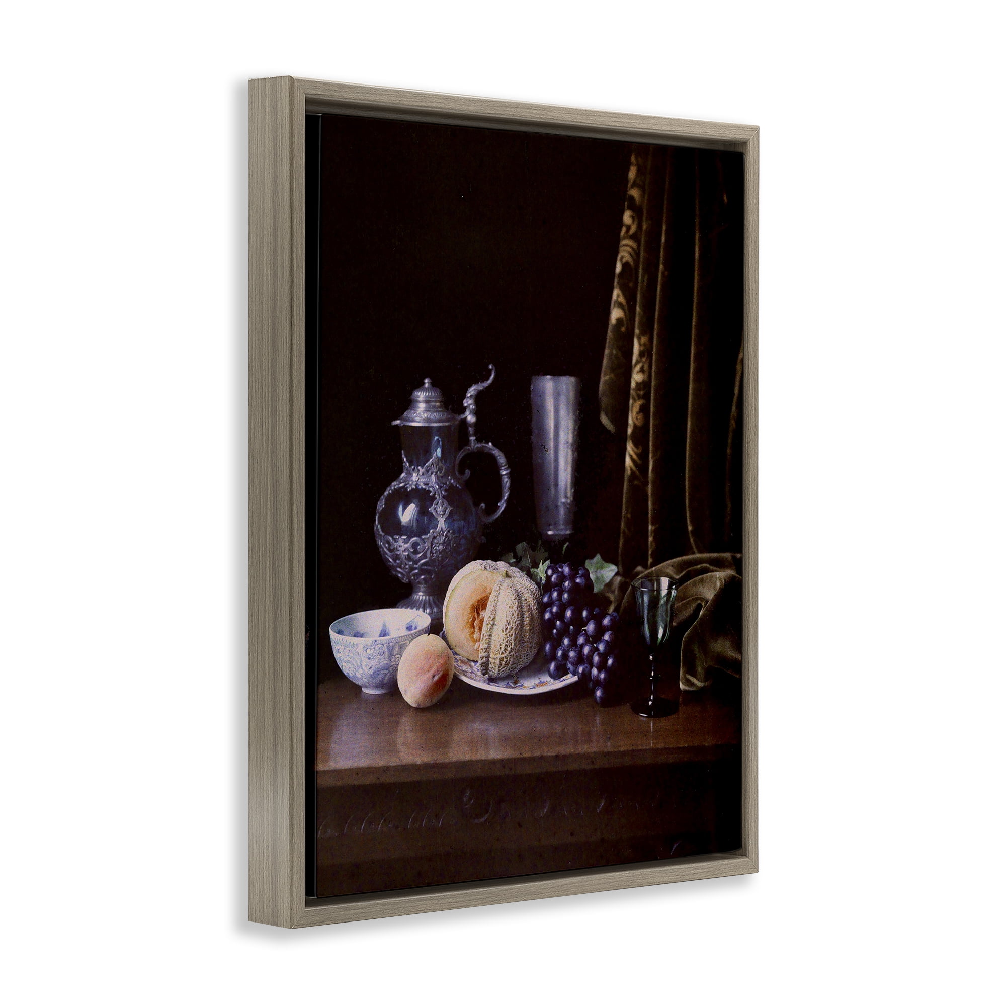 Stupell Industries Vanitas Still Life Food & Beverage Photography Brown Floater Framed Canvas Art Print Wall Art, 25 x 31