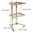 thumbnail image 6 of Fichiouy 2-Tier Rolling Trolley with Wheel Storage Cart Beauty SPA Hair Salon Trolley Stand Tray Gold, 6 of 8