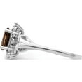 thumbnail image 3 of Sterling Silver Rhodium Diam. & Smoky Quartz Ring (Size 9) Made In China qr4534sq-9, 3 of 5