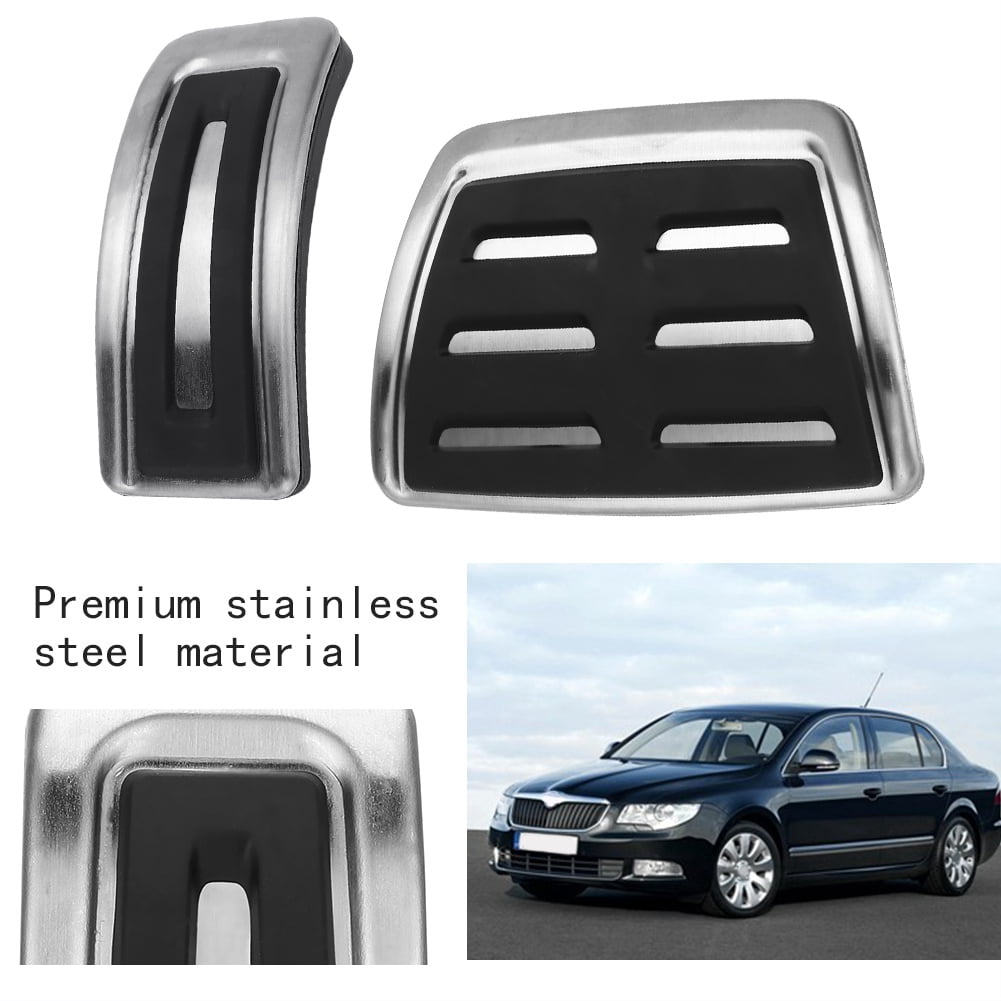 Ymiko Car Pedal Covers,2pcs Stainless Steel Car Automatic Pedal Covers Compatible With A1 A3 TT
