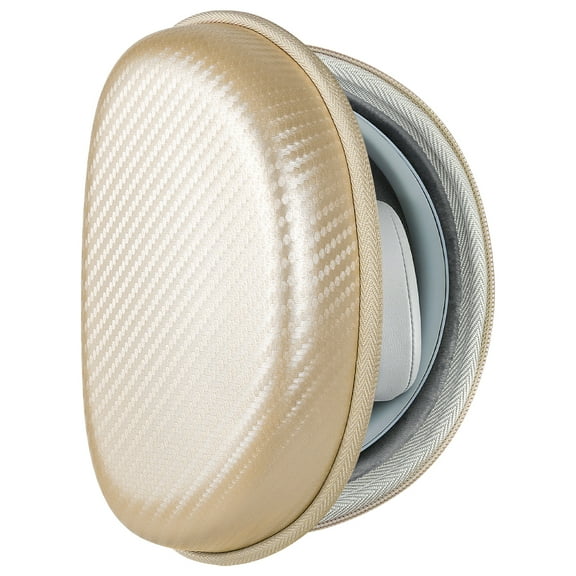 Geekria Shield Headphone Case Compatible with Beats Solo 4/3/2/HD, Replacement Hard Shell Travel Carrying Bag with Cable Storage (Gold)