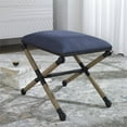 thumbnail image 2 of Uttermost Firth Petit Banc en Tissu et Métal Fer Bleu Marine Texturé, 2 of 7