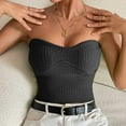 thumbnail image 4 of Wenyuyu Women's Crop Tube Tops Trendy Summer Y2K Slim Sexy Bandeau Solid Knitted Sleeveless Backless Cami Shirts Black S, 4 of 8