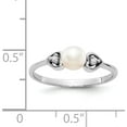 thumbnail image 5 of 14K White Gold 4.5mm Fw Cultured Pearl Aa Diamond Ring (Size 6) Made In United States y1937pl/aa, 5 of 5
