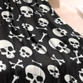 thumbnail image 3 of Halloween Skull Crossbones Pattern Blanket,Comfortable Soft Flannel Throw Blanket,All Season,Warm Lightweight Blankets for Sofa Bed Couch Living Room Chair,30"x40", 3 of 4