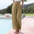 thumbnail image 2 of Pantalon Femme Straight Leg Sweatpants for Women Business Casual Women Pants plus Size Womens Casual Pants 22w Womens Drawstring High Waist Ruched Bandage for Summer Linen High Green S, 2 of 6