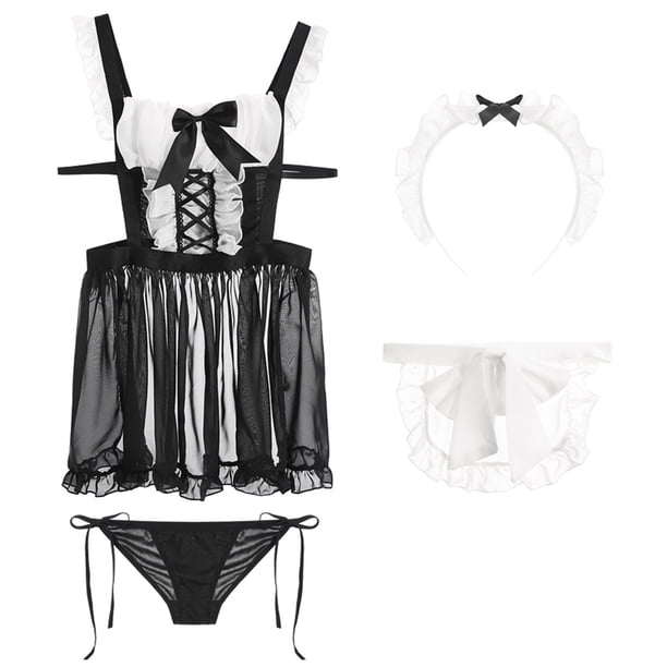 Gibobby Lencería mujer erótica Lenceria Extreme Sexy Dessous New Luxury Sexs Color Negro Mujeres Sexy Liguero Lencería Sex Bra and Panty Sets Lenceria Bragas(Negro, Talla única)