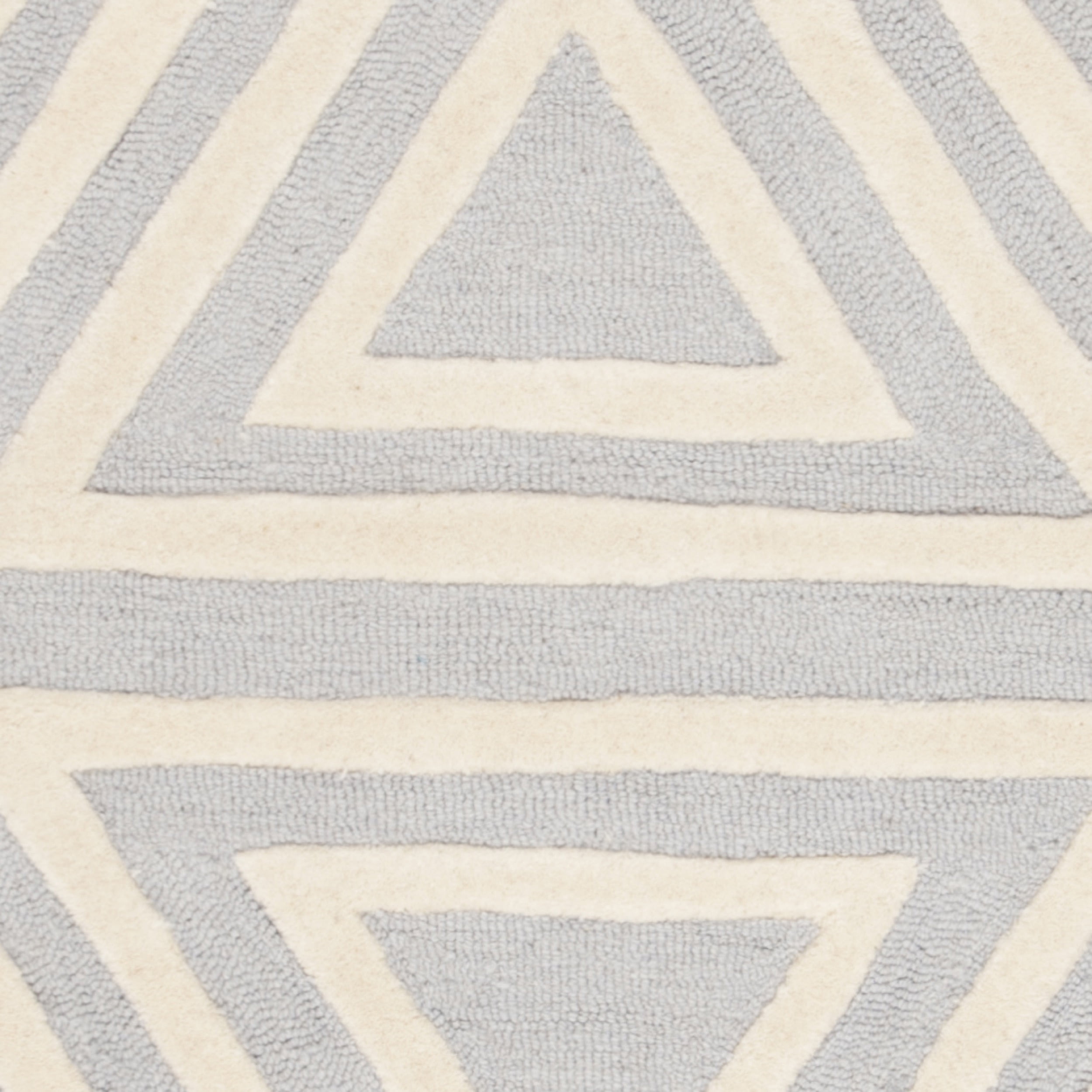 SAFAVIEH Kids Triangle Shapes Wool Runner Rug, Blue/Ivory, 2'6" x 8'