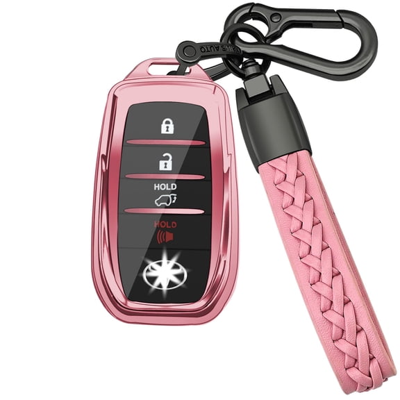 for Toyota Key fob Cover,case with chain,Tpu 360 Degree Protection Key Case compatible with 2021-2022 Venza,RAV4 Prime,Sienna,Land Cruiser,Fortuner,Mirai