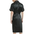 thumbnail image 4 of THDHVS Mens Robe,Pajamas for Men,Satin Robe with Pockets Lightweight Luxurious Silk-like Bathrobe for Men Black 2XL, 4 of 4