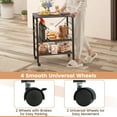 thumbnail image 4 of Barara King Baker's Rack, Microwave Stand,Bun Pan Sheet Rack, Kitchen Storage Shelf Rack,3-Tier Kitchen Baker's Rack Microwave Oven Storage Cart with Hooks-Charcoal Brown, 4 of 7