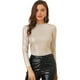 thumbnail image 1 of Camisa de manga larga para mujer, brillante, brillante, de fiesta, metálico brillante Beige M, 1 of 6