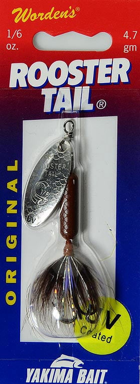 Yakima Bait Worden's Original UV Coated Rooster Tail, Inline Spinnerbait Fishing Lure, Tinsel Brown, 1/6 oz.