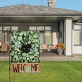thumbnail image 3 of Black Cat Welcome Garden Flag With Green Leaves And White Flowers For Home Outdoor Garden Yard Decor 12x18 Inch, 3 of 5