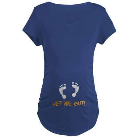 

CafePress - Footprints Let Me Out Maternity Dark T Shirt - Maternity Dark T-Shirt