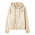 thumbnail image 1 of CEHVOM Mode Femmes Fermeture Éclair V-Cou Pull Tops Manches Longues Imprimé Chemisier Sweatshirt Clair, 1 of 3
