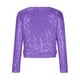 thumbnail image 5 of Chaquetas y abrigos casuales sin mangas y sin capucha para mujer, chaqueta de lentejuelas con abertura frontal, blazer corto de manga larga, abrigo informal, tops, abrigo para mujer, 5 of 7