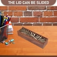 thumbnail image 6 of Wood Storage Box Home Decor Hollow Pencil Box Wooden Hollow Lid Stationery Organizer Elegant Desk Accessory Multi-Purpose Storage Solution, 6 of 6
