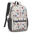 thumbnail image 2 of Baseball Players and Speech Bubbles 17" School Backpacks for Teens,Waterproof Oxford Fabric,S-Shape Padded Straps for School,Travel,Hiking,Camping, 2 of 6