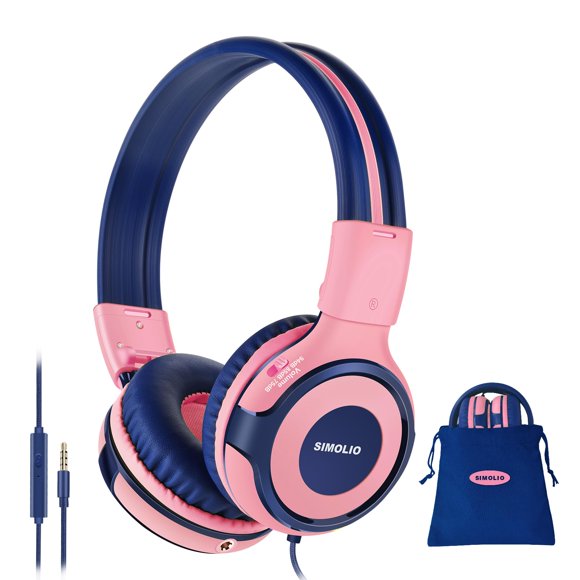 Auriculares SIMOLIO Kids con limitador de volumen y micrófono - Rosa