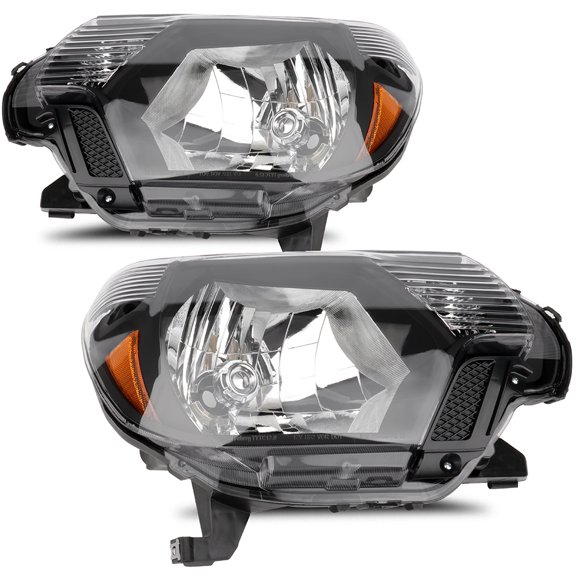 AUTOMUTO Headlight Assembly Black Housing Amber Reflector Clear Lens for Toyota Tacoma 2012-2015 8115004180 8111004180
