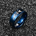 thumbnail image 4 of Men Women 8mm Tungsten Carbide Plating Blue Ring Laser Fish Pattern, 4 of 5