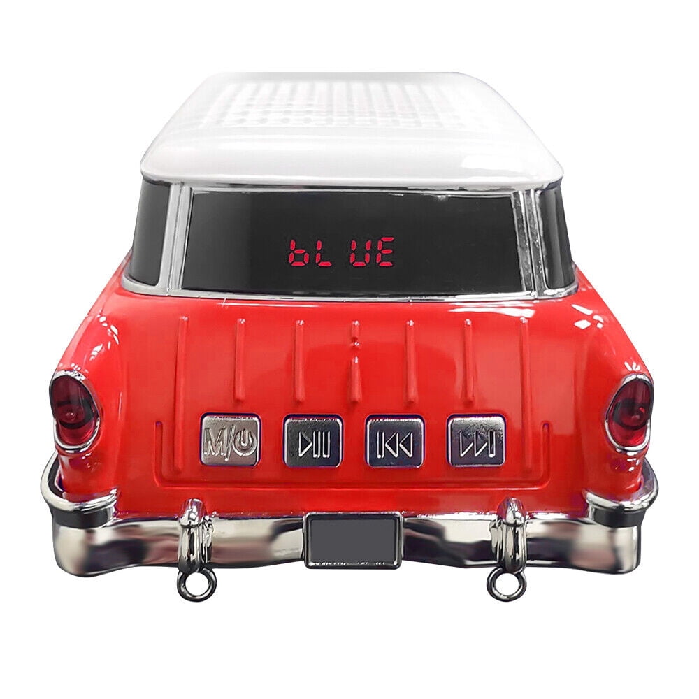 Portable Bluetooth Speaker Rechargable 1955 Vintage Retro Car Portable Wireless FM AUX USB Red