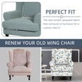 thumbnail image 6 of HonorHut Wing Back Chair Slipcovers Stretch Printed Armchair Slipcovers Soft Washable Wing Back Chair Cover Jacquard Furniture Protector Yellow Blue, 6 of 7