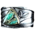 thumbnail image 5 of Valentines Day Gifts for Him Rings for Men Exquisite Ring Vintage Turquoise Silver Leaf Ring Wedding Ring Jewelry Gifts Clearance Birthday Gifts for Men, 5 of 8