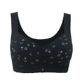 thumbnail image 2 of Gymayou Front Button Wireless Bra for Middle Aged Mom Vest Style Easy Front Snap No Underwire Comfort Bra for Elderly Women Daily Sleep Home Underwear Black 44, 2 of 4