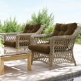 thumbnail image 6 of Snubbull Swing Cushions Set of 2, 42" × 21" × 5" Waterproof Rocking Chair Cushions with Ties for Outdoor Indoor Single Seat Cushions, Chocolate, 6 of 7