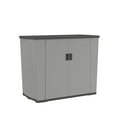 thumbnail image 1 of Suncast Backyard Oasis 130 Gallon Resin Storage Unit, 8 sq. ft Pad-Lockable Outdoor Deck & Patio Organizer with Adjustable Shelf - Dove Gray, 1 of 9