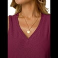 thumbnail image 1 of Camiseta Sin Mangas Estilo Bohemio con Cuello en V y Bordado de Ojales para Mujer, para Vacaciones en la Playa, Color Vino Tinto S, 1 of 6